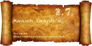 Mantsch Tankréd névjegykártya